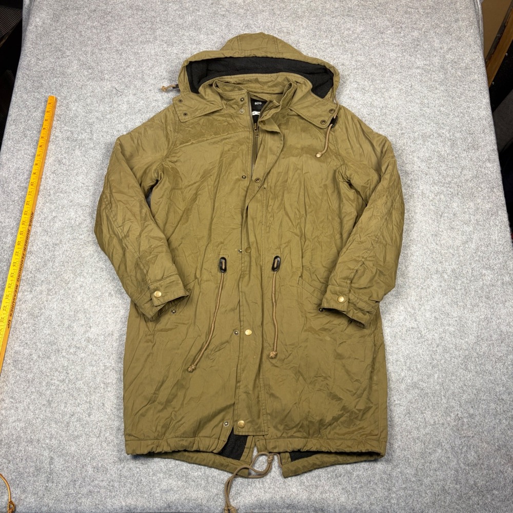 BDG Urban Outfitters Mens Medium Olive Green Fleece Lined Fishtail Parka Jacket